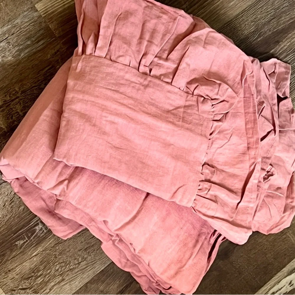Elegant Pink Queen Sized 100% Linen Duvet Set NWOT!